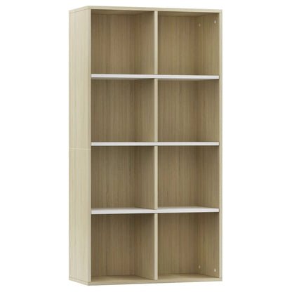 Book Cabinet/Sideboard White and Sonoma Oak Chipboard