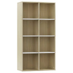 Book Cabinet/Sideboard White and Sonoma Oak Chipboard
