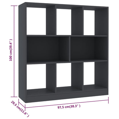 Book Cabinet Grey Chipboard