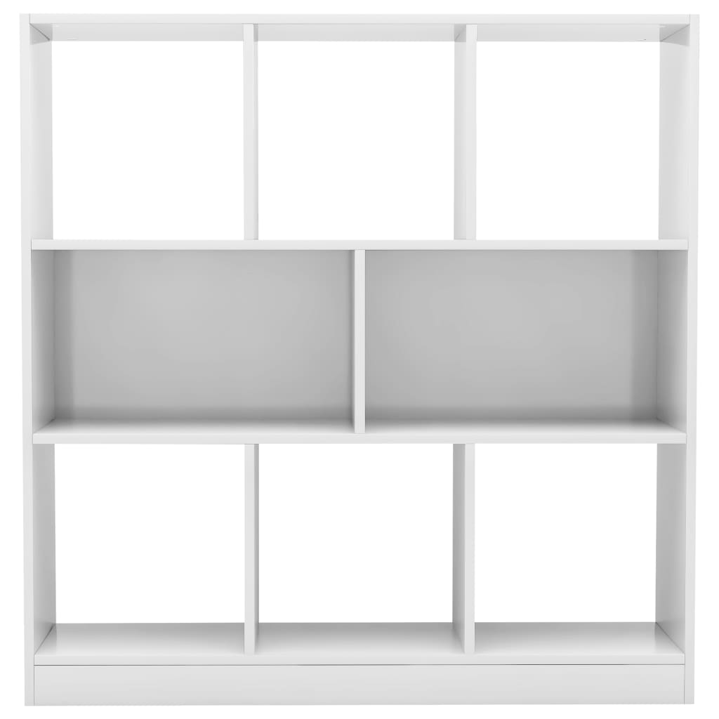 Book Cabinet High Gloss White Chipboard