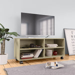 TV Cabinet with Castors Sonoma Oak Chipboard