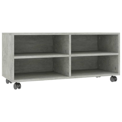 TV Cabinet with Castors Concrete Grey Chipboard