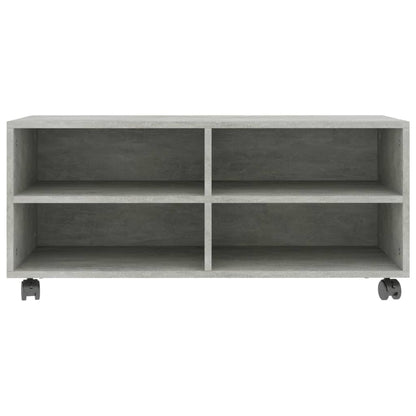 TV Cabinet with Castors Concrete Grey Chipboard