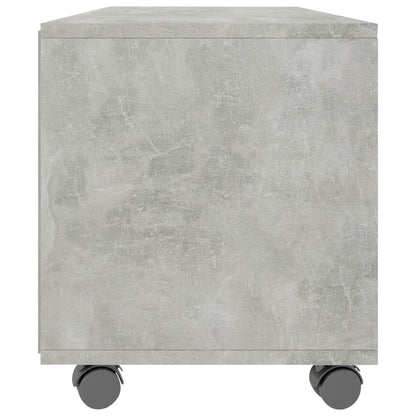 TV Cabinet with Castors Concrete Grey Chipboard