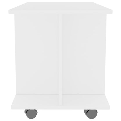 TV Cabinet with Castors  White Chipboard
