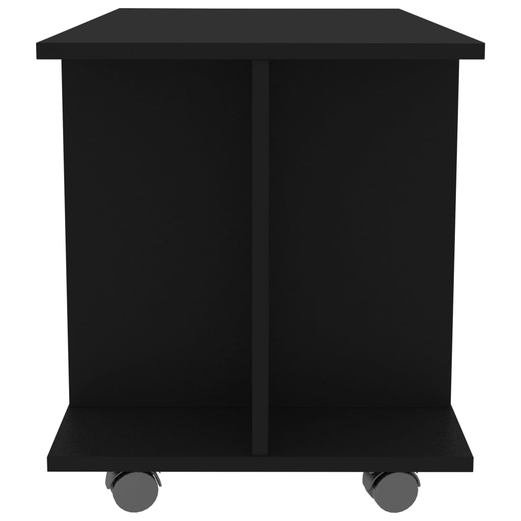 TV Cabinet with Castors Black Chipboard