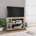 TV Cabinet with Castors  Sonoma Oak Chipboard