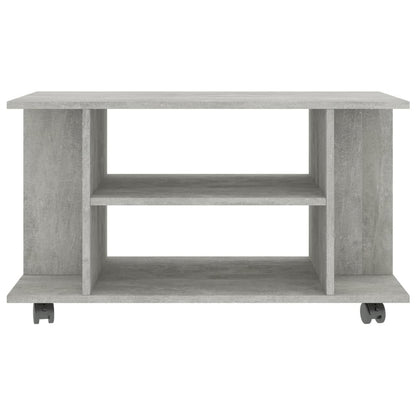TV Cabinet with  Castors Concrete Grey Chipboard