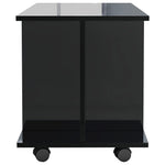 TV Cabinet with Castors High  Gloss Black Chipboard