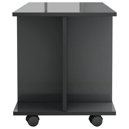TV Cabinet with Castors High Gloss Grey Chipboard - 80×40×45cm