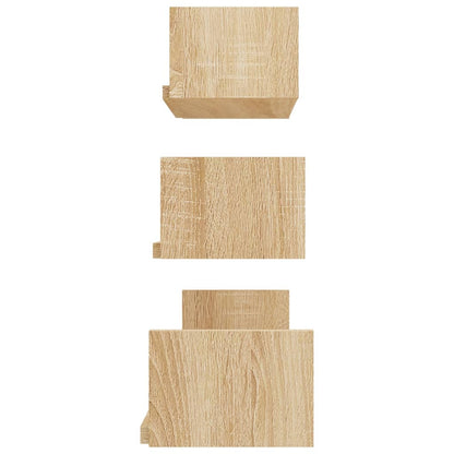 Wall Display Shelf 3 pcs Sonoma Oak Chipboard