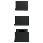 Wall Display Shelf 3 pcs High Gloss Black Chipboard