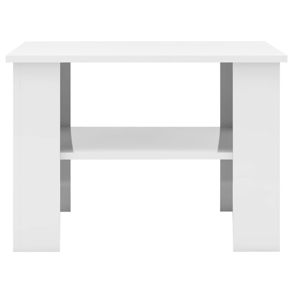 Coffee Table High Gloss White Chipboard - 60×60×42cm