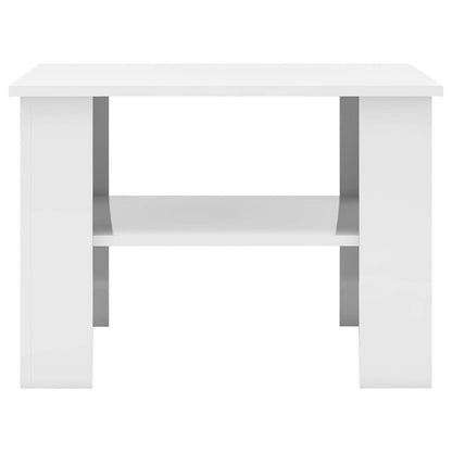 Coffee Table High Gloss White Chipboard - 60×60×42cm
