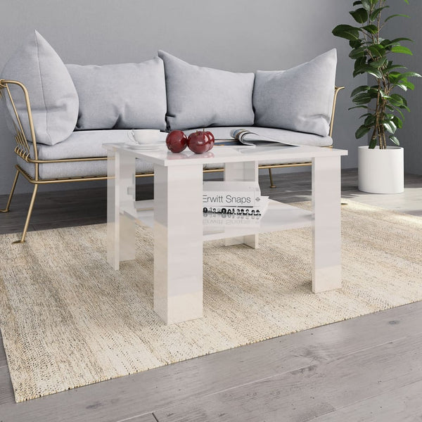  Coffee Table High  Gloss White Chipboard