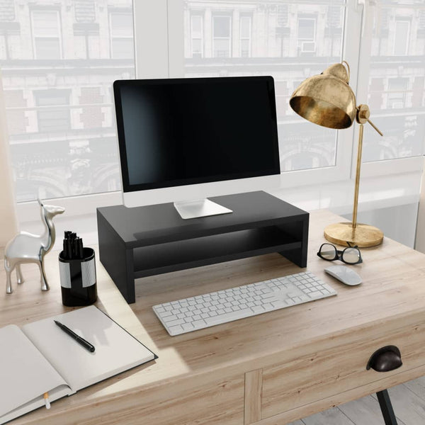  Monitor Stand Black Chipboard