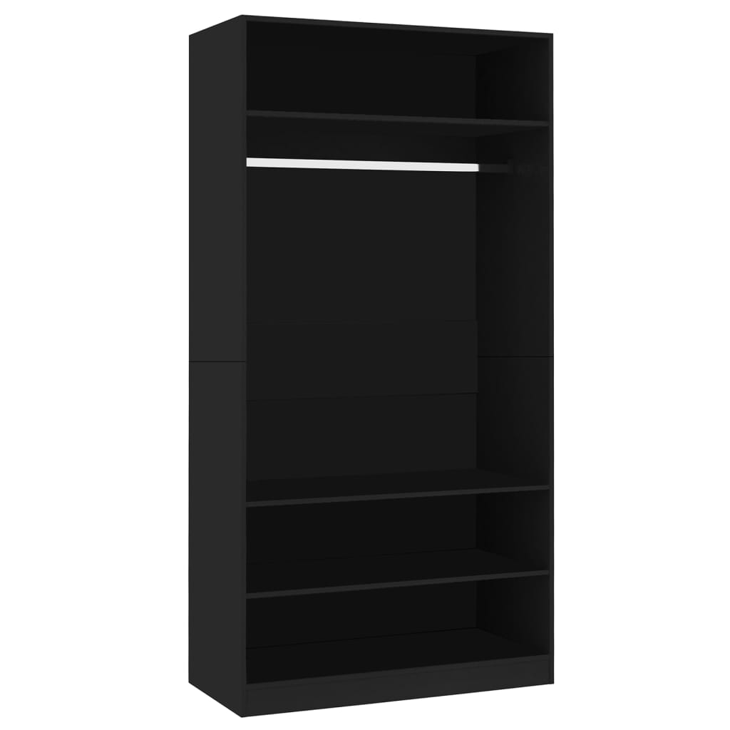 Wardrobe Black Chipboard - 100×50×200cm