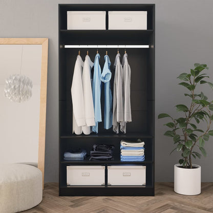 Wardrobe Black Chipboard - 100×50×200cm