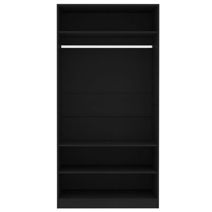 Wardrobe Black Chipboard - 100×50×200cm