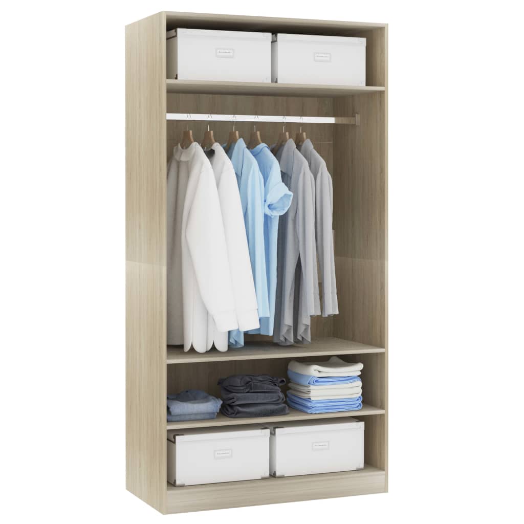 Wardrobe Sonoma Oak Chipboard - 100×50×200cm