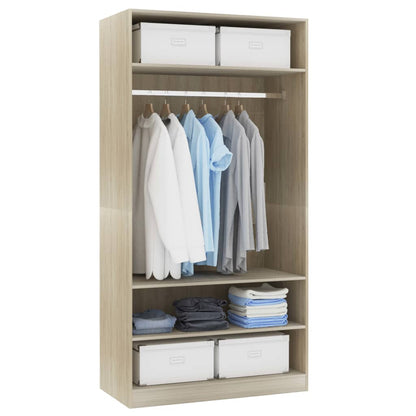 Wardrobe Sonoma Oak Chipboard - 100×50×200cm