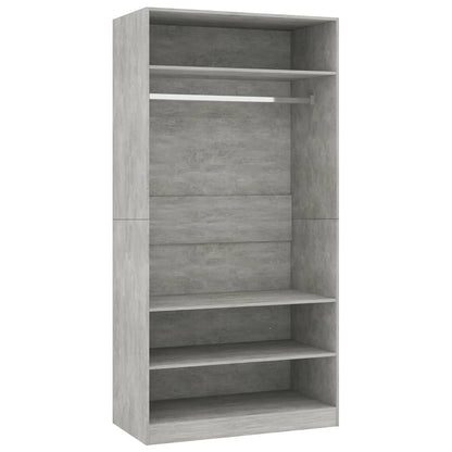 Wardrobe Concrete Grey Chipboard - 100×50×200cm