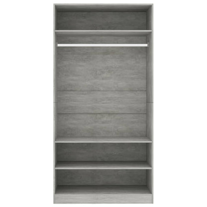 Wardrobe Concrete Grey Chipboard - 100×50×200cm