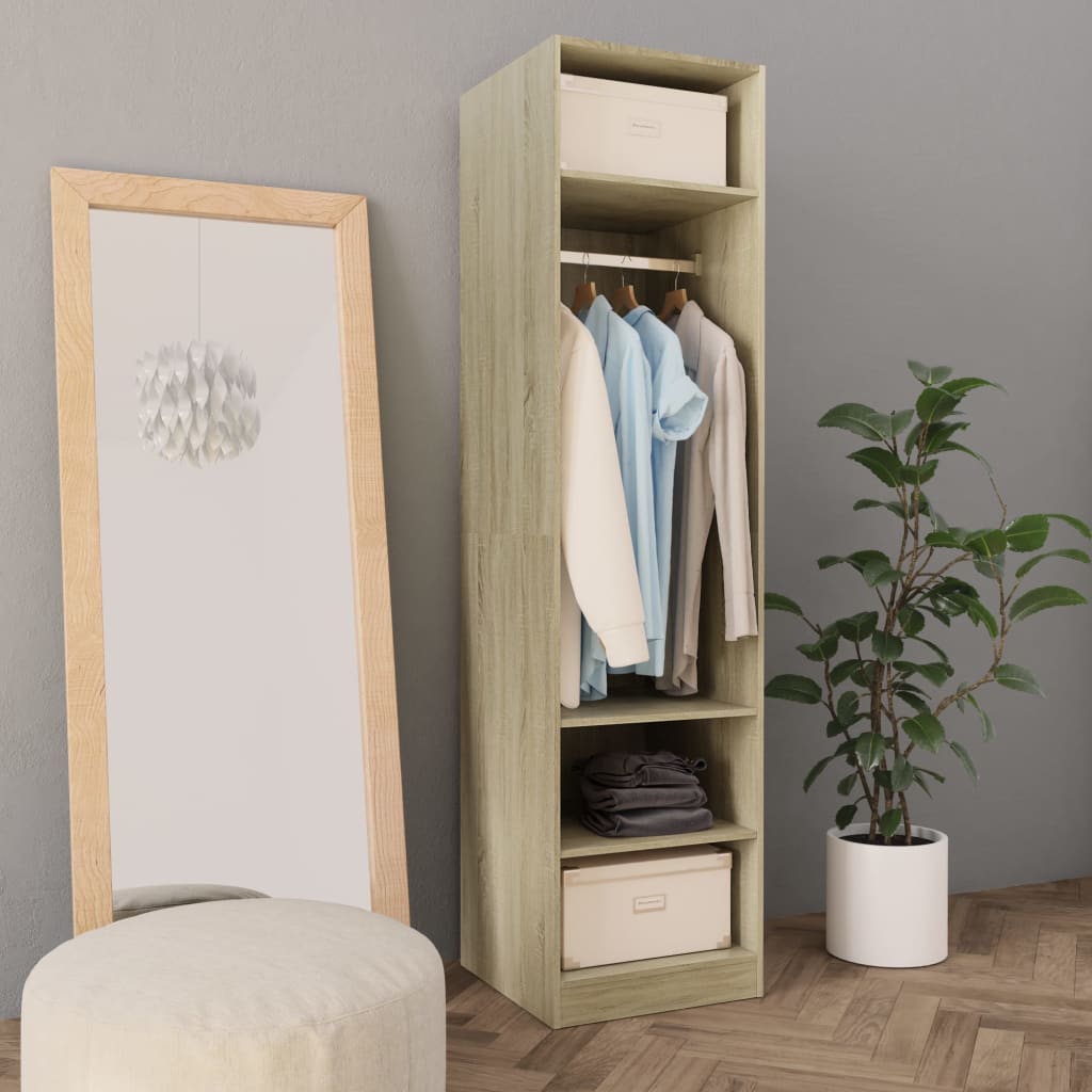 Wardrobe Sonoma Oak Chipboard - 50×50×200cm