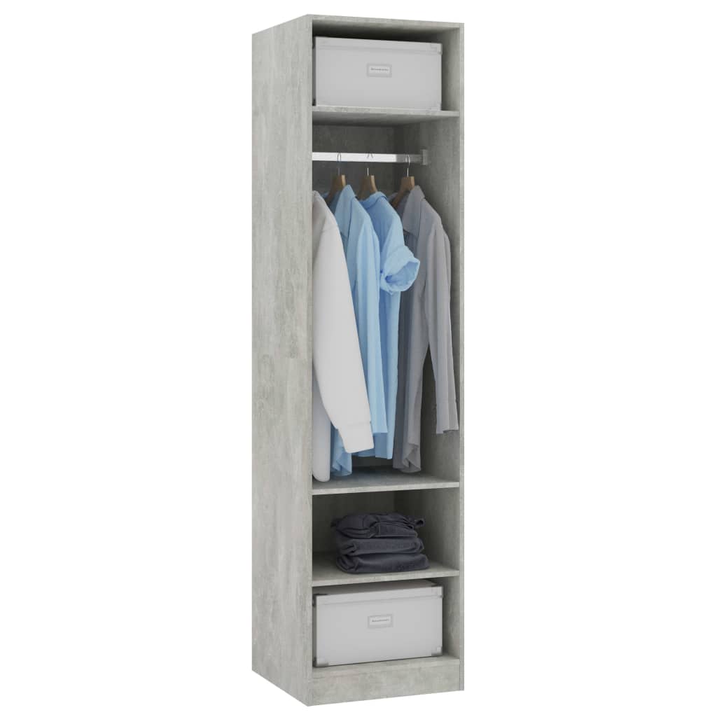 Wardrobe Concrete Grey Chipboard - 50×50×200cm