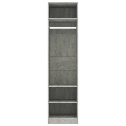 Wardrobe Concrete Grey Chipboard - 50×50×200cm