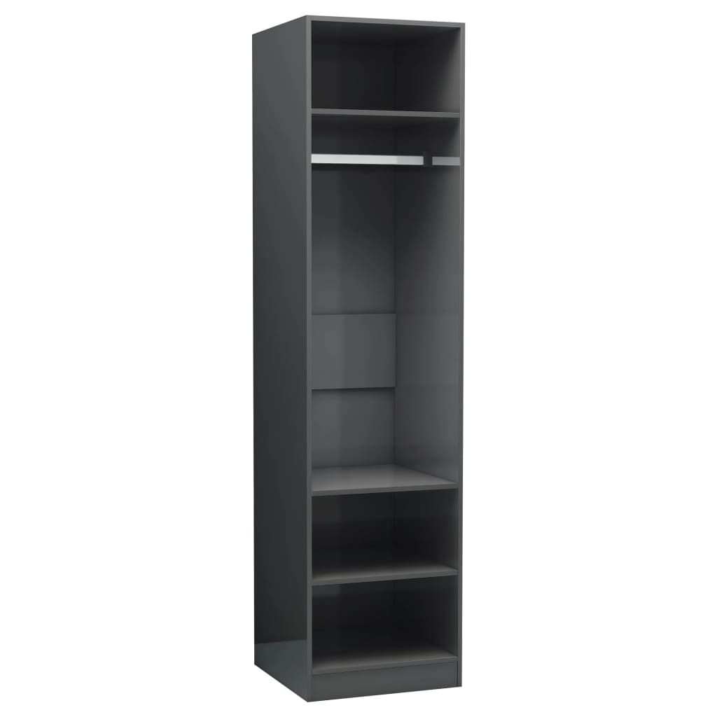 Wardrobe High Gloss Grey  Chipboard