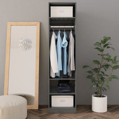 Wardrobe High Gloss Grey  Chipboard
