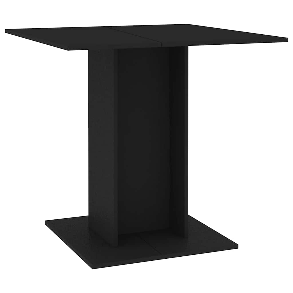 Dining Table Black Chipboard - 80×80×75cm