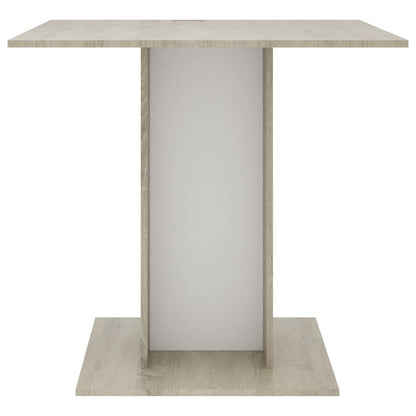 Dining Table White and Sonoma Oak Chipboard