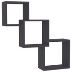 Cube Wall Shelves Grey Chipboard