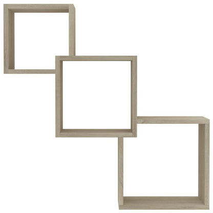 Cube Wall Shelves Sonoma Oak Chipboard