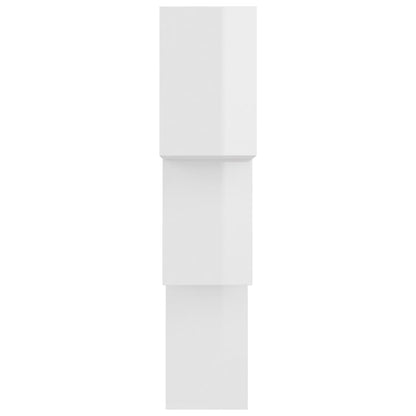 Cube Wall Shelves High Gloss White Chipboard