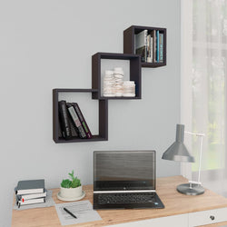 Cube Wall Shelves High Gloss Grey Chipboard