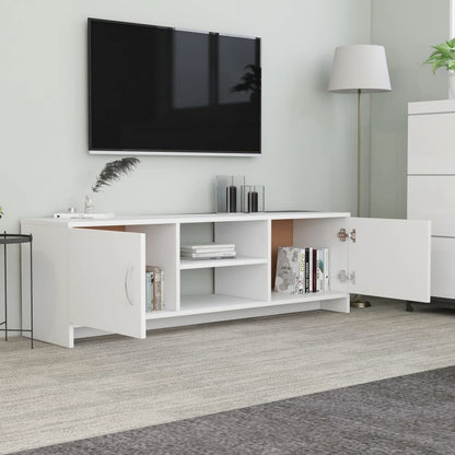 TV Cabinet White - Chipboard - 120×30×37.5cm