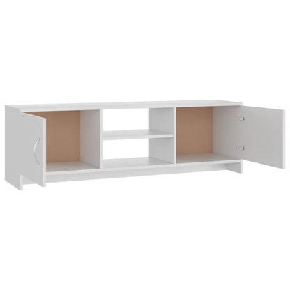 TV Cabinet White - Chipboard - 120×30×37.5cm