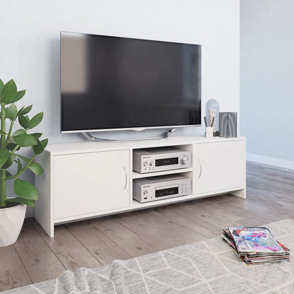 TV Cabinet White - Chipboard - 120×30×37.5cm