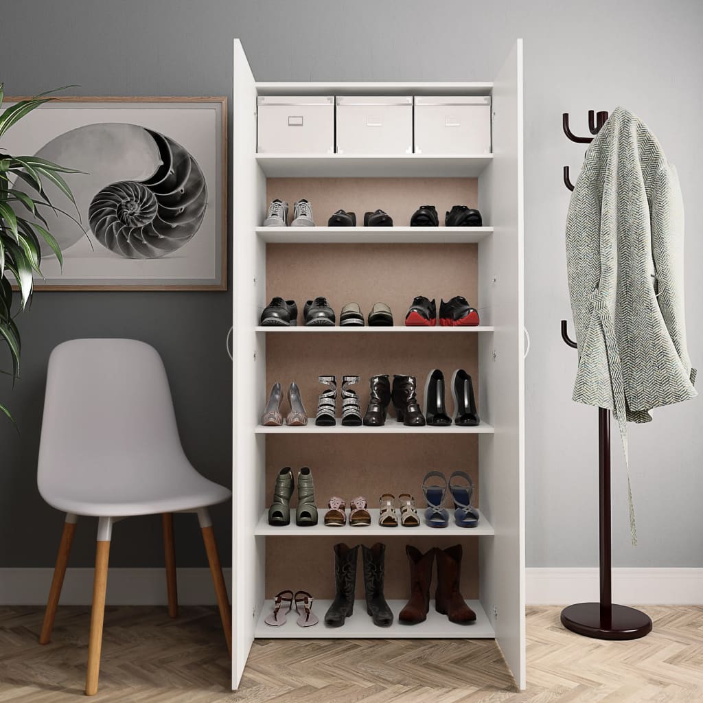 Shoe Cabinet White Chipboard