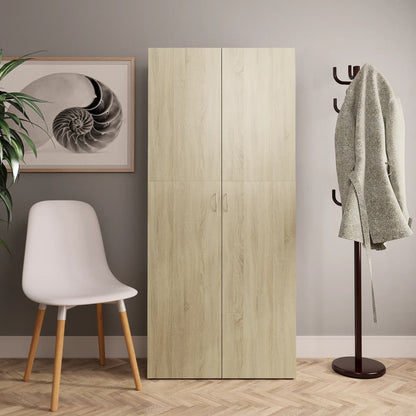 Shoe Cabinet Sonoma Oak Chipboard - 80×35.5×180cm