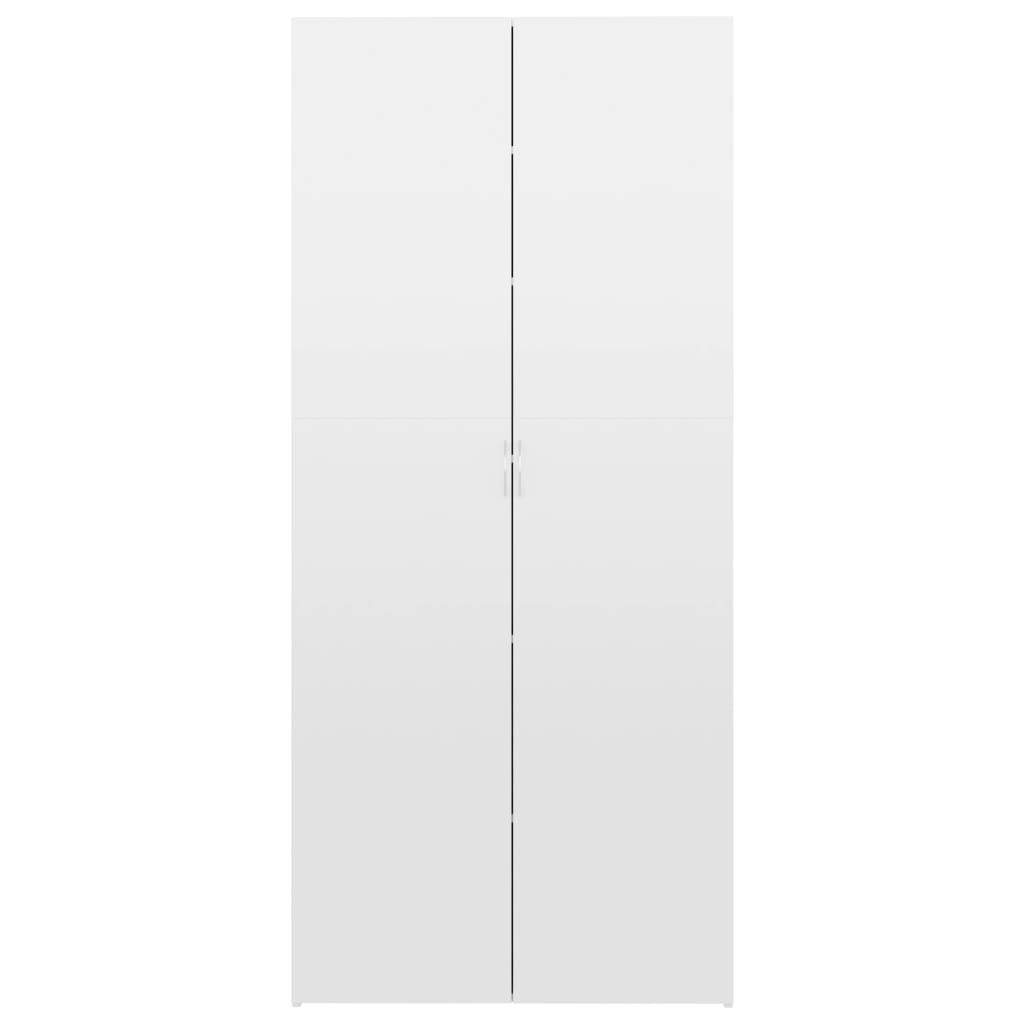 Shoe Cabinet High Gloss White Chipboard