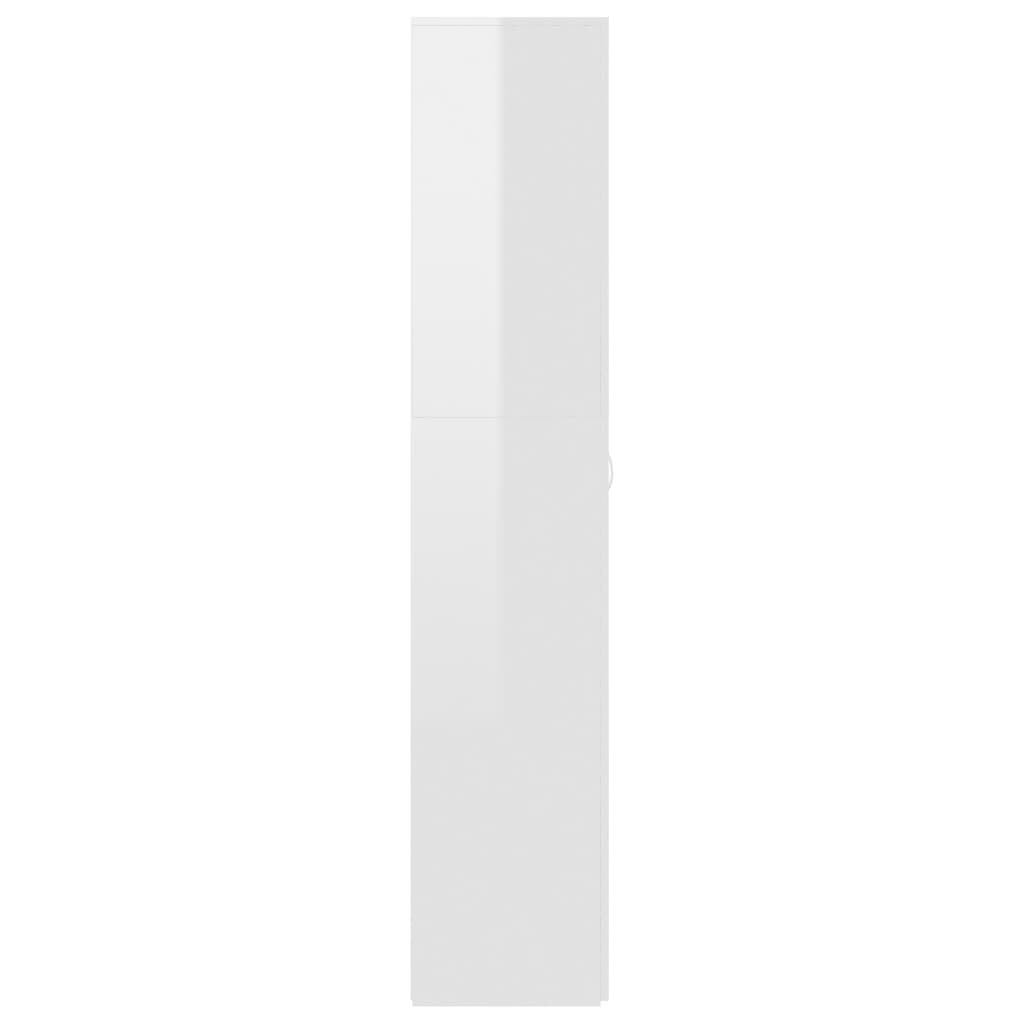 Shoe Cabinet High Gloss White Chipboard
