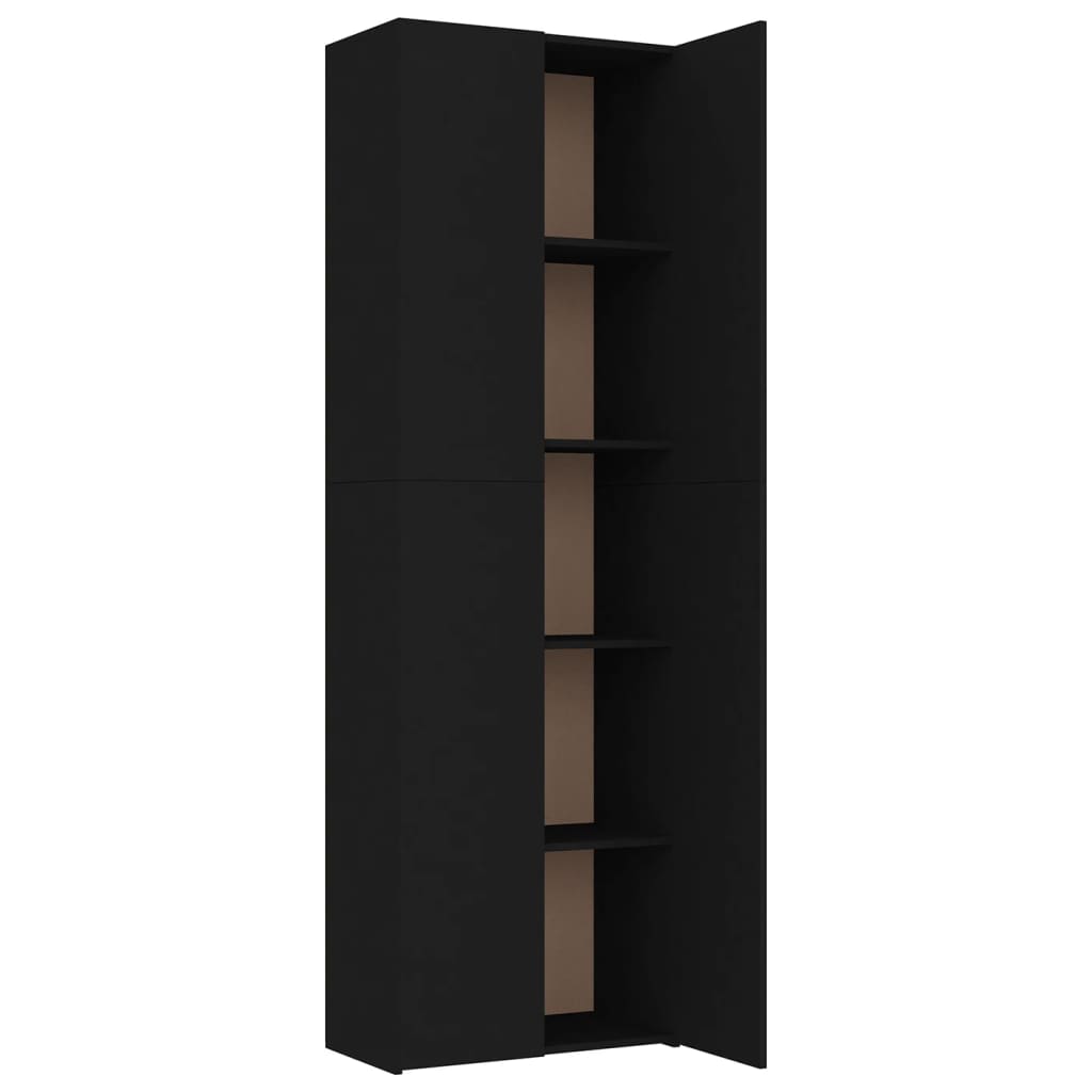 Office Cabinet Black Chipboard