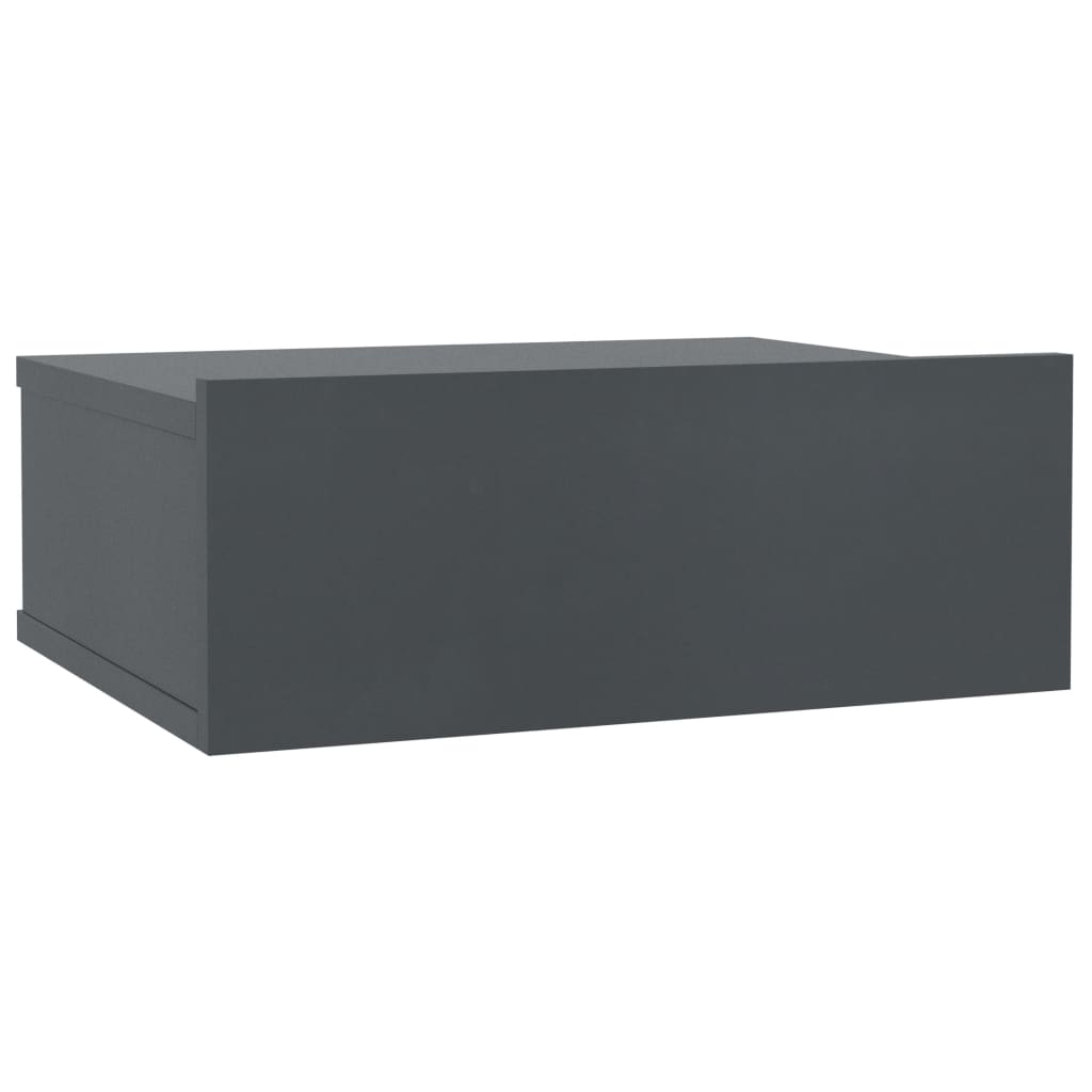 Floating Nightstand Grey Chipboard