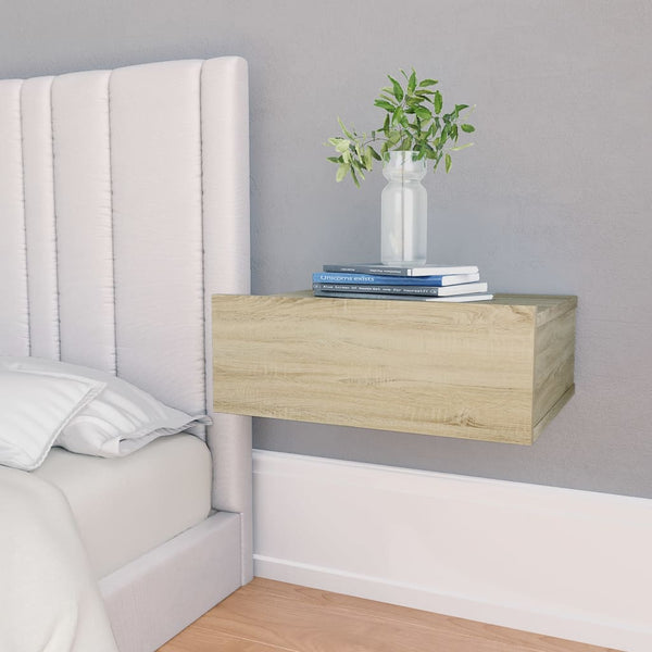  Floating Nightstands 2 pcs Sonoma Oak Chipboard