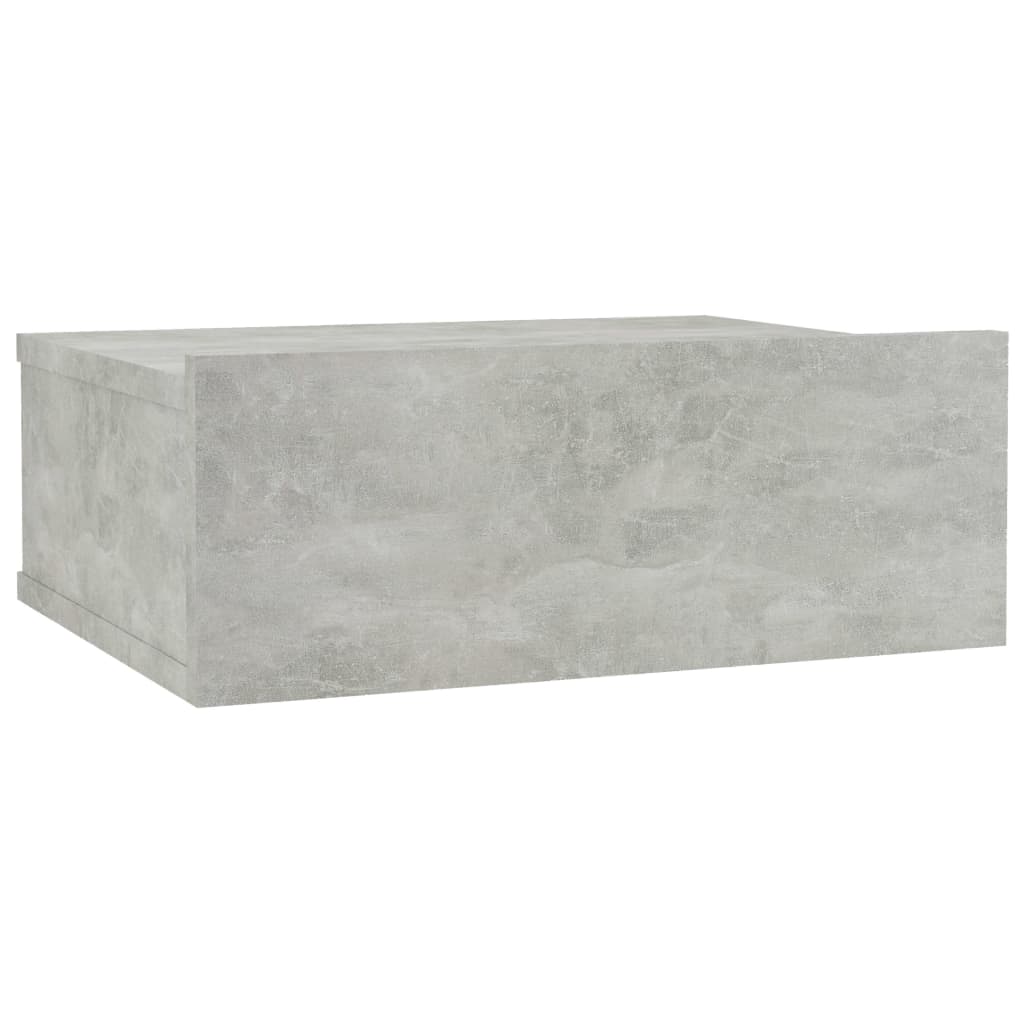 Floating Nightstand Concrete Grey Chipboard - 40×30×15cm