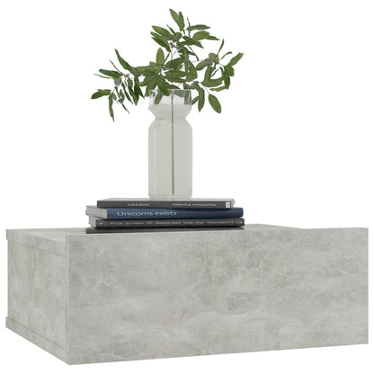 Floating Nightstand Concrete Grey Chipboard - 40×30×15cm